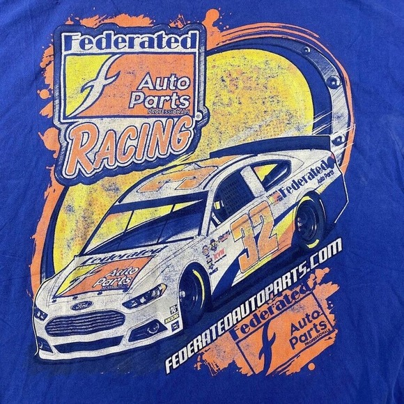 Federated Auto Parts Racing Graphic Pocket Tee Thrifted Vintage Style Size L - Picture 7 of 10